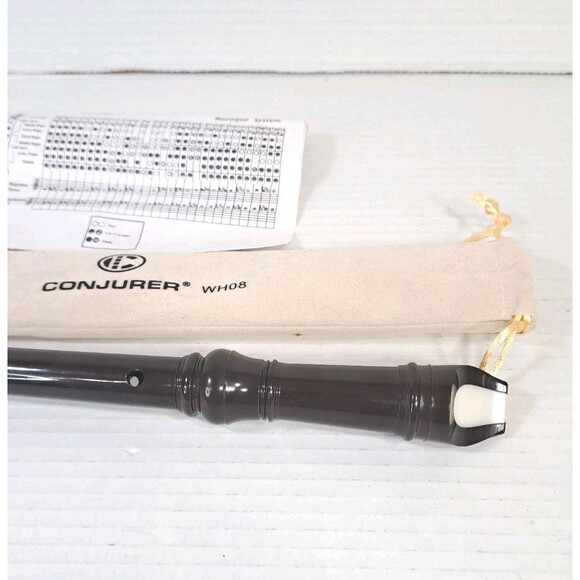 Conjurer German Fingering 8-Hole Descant Recorder ABS Brown w/ Sleeve & Chart - Picture 3 of 5